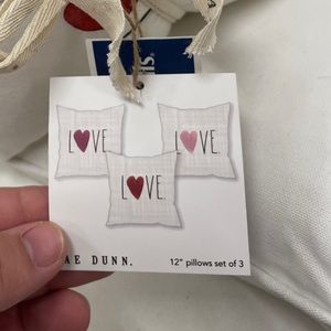 Rae Dunn 3 pack valentine pillows